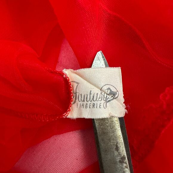 Fantasy Lingerie Women OS Red Sheer Ruffle Poet Top Whimsigoth Romantic Festival - Picture 2 of 6